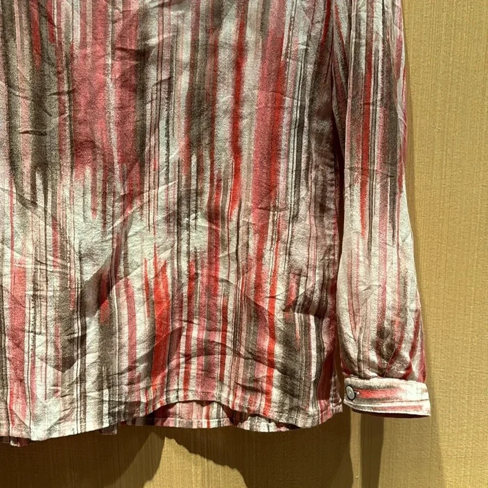 J. Jill Women's Pink Long Sleeve Button Up Silk Blend Blouse Shirt Size XS